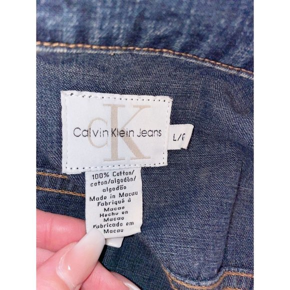 calvin klein dark blue denim jacket - Picture 4 of 8